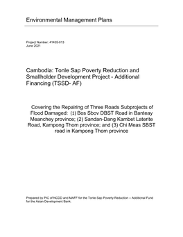 41435-013: Tonle Sap Poverty Reduction and Smallholder Development Project