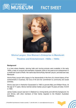 Silvina Lanyon: One Woman's Enterprise in Mandurah: Theatres