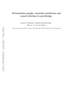 Perturbation Graphs, Invariant Prediction and Causal Relations in Psychology