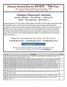 Arneson Auction Service EST 1937 