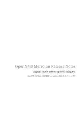 Opennms Meridian Release Notes