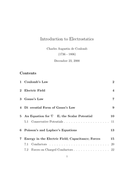 Introduction to Electrostatics