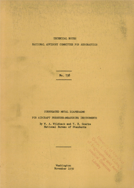 Fftree FOP AERONAUTICS No. 738 CORRUGATED }4ETAL DIA