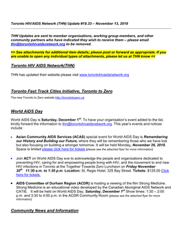 Toronto Fast Track Cities Initiative, Toronto to Zero the New Toronto to Zero Website