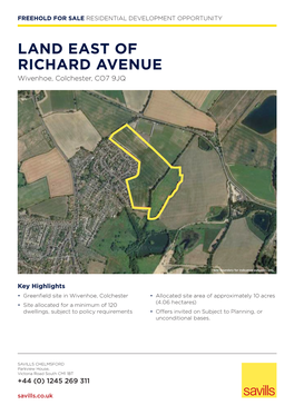 LAND EAST of RICHARD AVENUE Wivenhoe, Colchester, CO7 9JQ