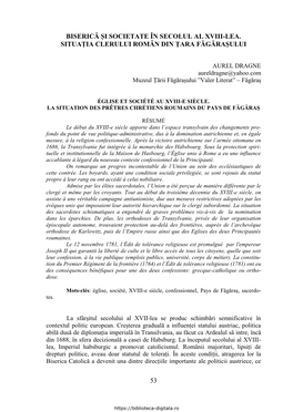 53 Biserică Și Societate În Secolul Al Xviii-Lea. Situația