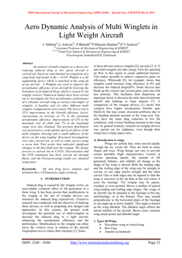 Aero Dynamic Analysis of Multi Winglets in Light Weight Aircraft