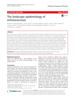 The Landscape Epidemiology of Echinococcoses Angela M