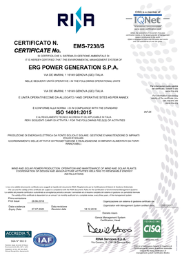 Ems-7238/S Erg Power Generation