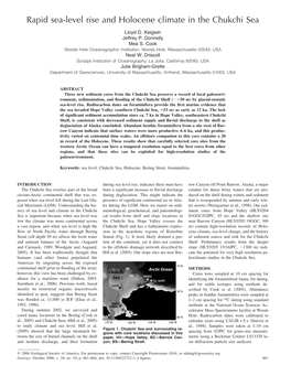 Rapid Sea-Level Rise and Holocene Climate in the Chukchi Sea