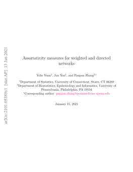 Assortativity Measures for Weighted and Directed Networks