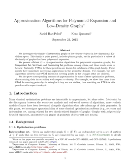 Approximation Algorithms for Polynomial-Expansion and Low-Density Graphs∗
