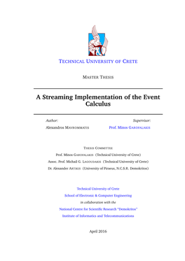 A Streaming Implementation of the Event Calculus
