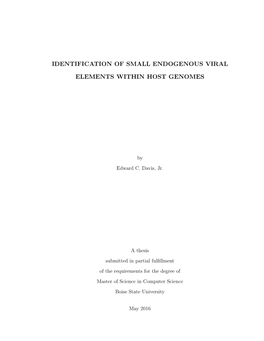 Identification of Small Endogenous Viral Elements Within Host