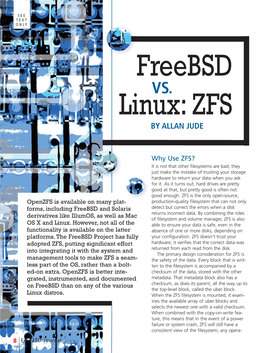 Freebsd VS. Linux: ZFS by ALLAN JUDE
