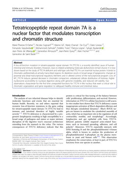 Tetratricopeptide Repeat Domain 7A Is a Nuclear Factor That Modulates