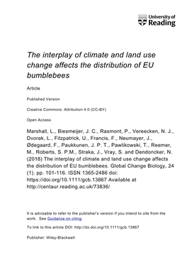 The Interplay of Climate and Land Use Change Affects the Distribution of EU Bumblebees