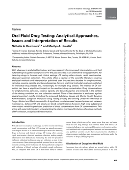 Oral Fluid Drug Testing