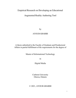 Empirical Research on Developing an Educational Augmented Reality