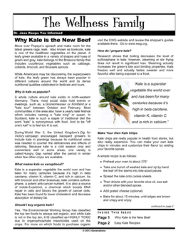 Why Kale Is the New Beef Visit the EWG Website and Review the Shopper’S Guides Available There