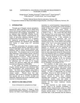 12.9 Experimental High-Resolution Wsr-88D Measurements in Severe Storms