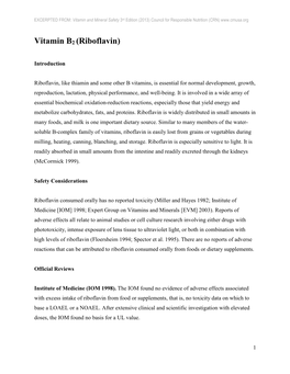 Vitamin B2 (Riboflavin)