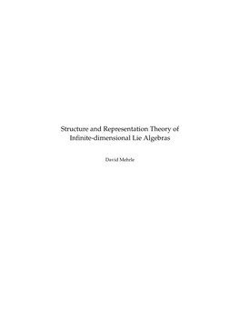 Structure and Representation Theory of Infinite-Dimensional Lie Algebras