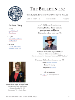 The Bulletin 452 the Royal Society of New South Wales