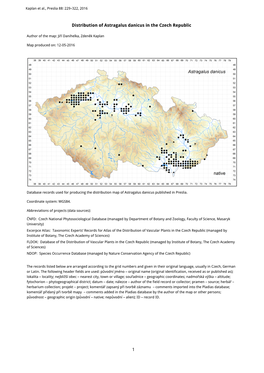 Astragalus Danicus in the Czech Republic