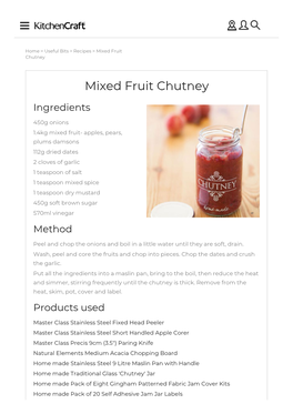 Mixed Fruit Chutney