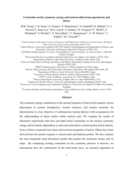 Constraints on the Symmetry Energy and Neutron Skins from Experiments and Theory