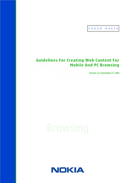 Guidelines for Creating Web Content for Mobile and PC Browsing