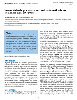 Vulvar Majocchi Granuloma and Kerion Formation in an Immunocompetent Female