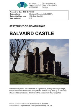 Balvaird Castle Statement of Significance