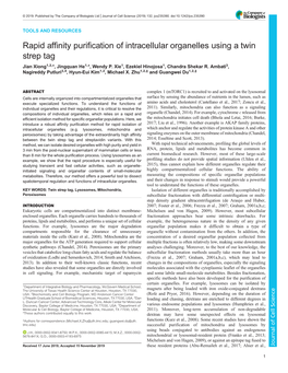 Rapid Affinity Purification of Intracellular Organelles Using a Twin Strep Tag Jian Xiong1,2,*, Jingquan He1,*, Wendy P