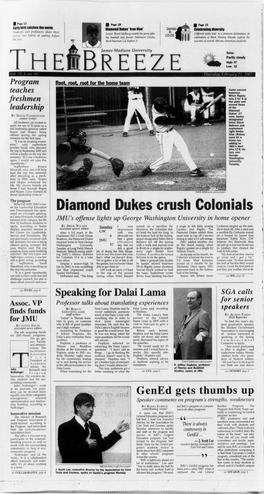 February 21, 2002 TABLE of CONTENTS DUKE DAYS EVENTS CALENDAR THURSDAY, FEB