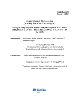 Final Report Mango Internal Discoloration