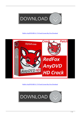 Redfox Anydvd HD 8170 Crack License Key Free Download