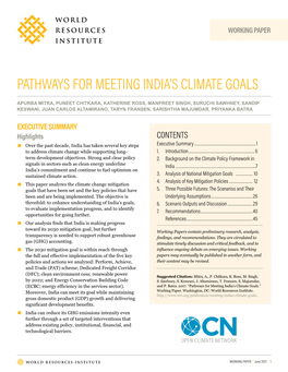 Pathways for Meeting India's Climate Goals