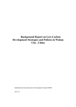 Background Report on Low Carbon Strategies and Policies In