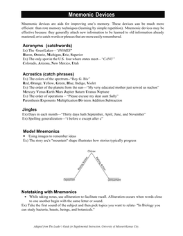 Mnemonic Devices