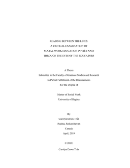 A Critical Examination of Social Work Education in Việt Nam Through the Eyes of the Educators