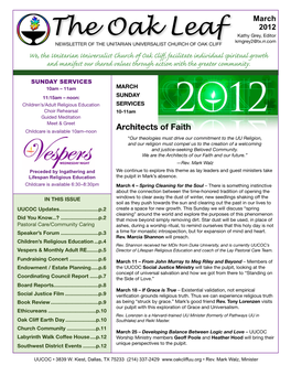 MARCH 2012 Newslettere