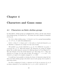 Chapter 4 Characters and Gauss Sums