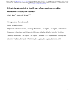 Calculating the Statistical Significance of Rare Variants Causal for Mendelian and Complex Disorders