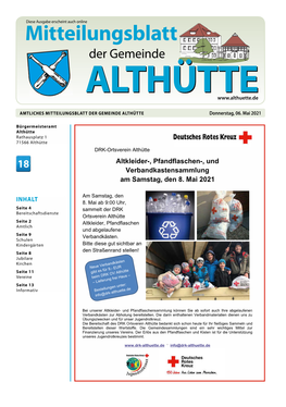 Mitteilungsblatt Der Gemeinde