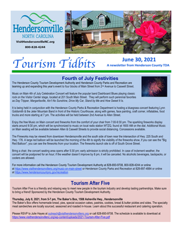 Tourism Tidbits a Newsletter from Henderson County TDA
