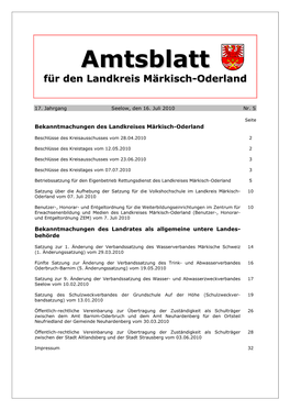 Amtsblatt Nr. 5 Aus 2010