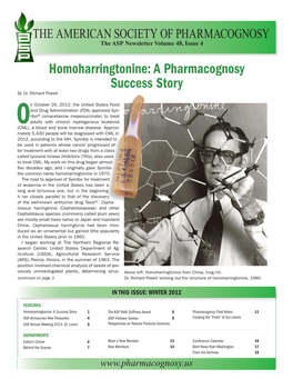 Homoharringtonine: a Pharmacognosy Success Story by Dr