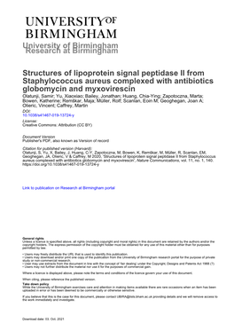 Structures of Lipoprotein Signal Peptidase II From